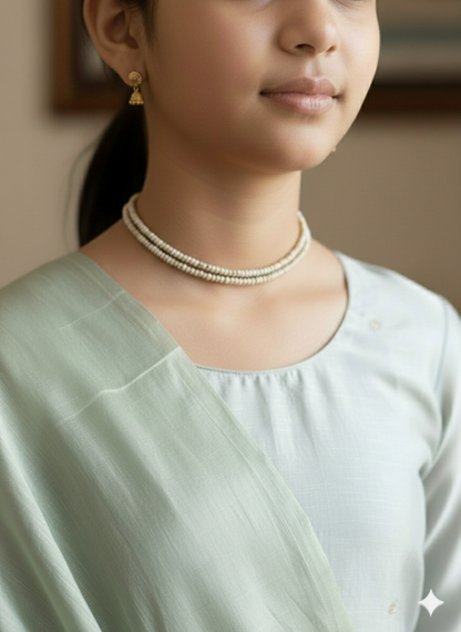 Original Tulsi Kanthi Mala Gol Dana Handmade (2 Rounds)